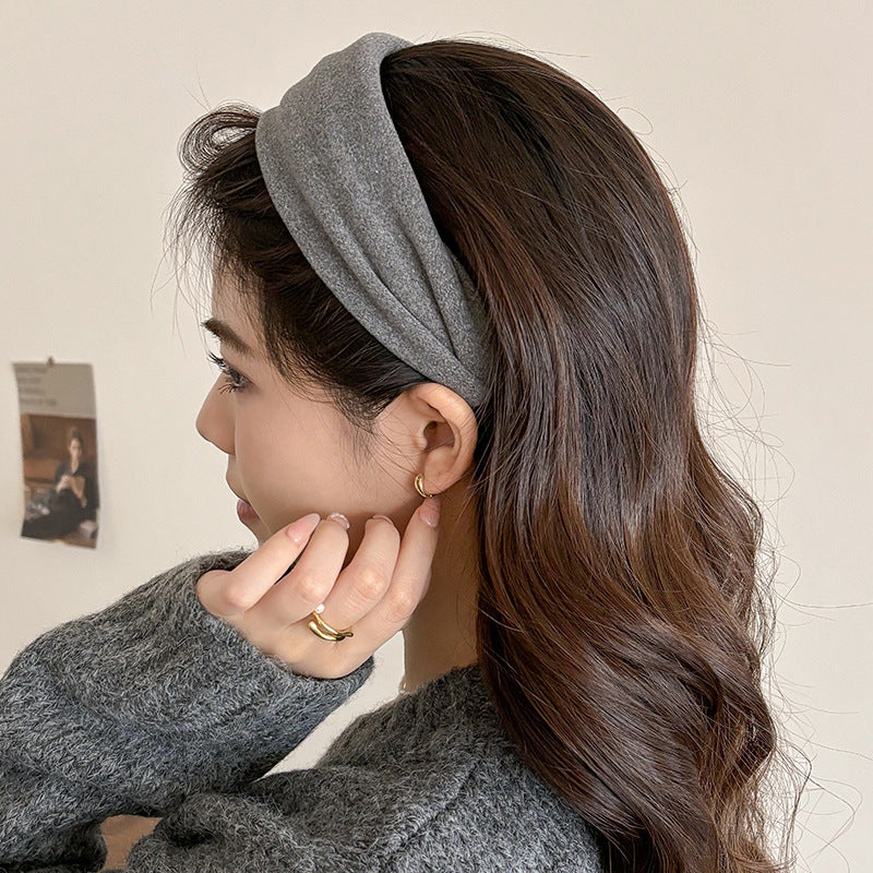 Women’s Knitted Wide Headband 2025 New Style – Simple Chic High Crown Hairband, Daily Wear & Wash Face Headpiece