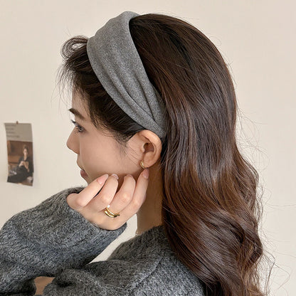 Women’s Knitted Wide Headband 2025 New Style – Simple Chic High Crown Hairband, Daily Wear & Wash Face Headpiece