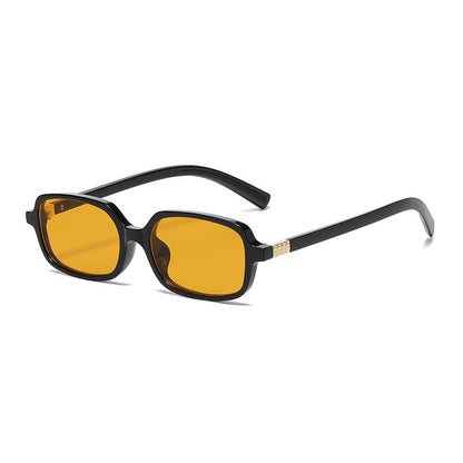 Small Square Frame Sunglasses – High-End Fashion Flat Glasses, Trendy European & American Style, Chic Non-Prescription Eyewear for Daily Wear