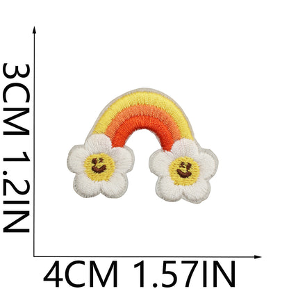 64pcs Korean INS-Style Embroidered Patch | Iron-on Patch for DIY Clothing & Bags | Minimal Aesthetic Handmade Decoration