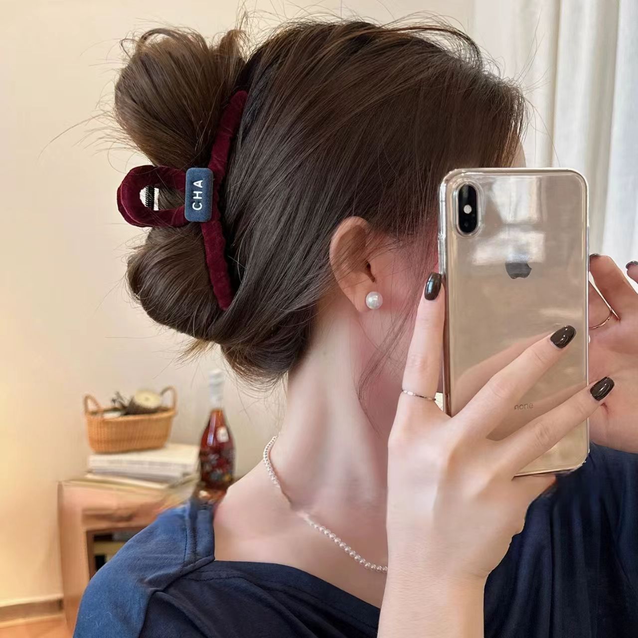 Trendy Color Block Hair Claw Clip – Large Jaw Clip for Women and Girls, Fashion Chic All-Match Claw Hair Accessory