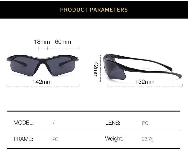 Half Frame Sport Sunglasses for Men and Women – Trendy Outdoor Cycling Glasses, Windproof UV400 Protective Eyewear for Hiking, Running, and Driving