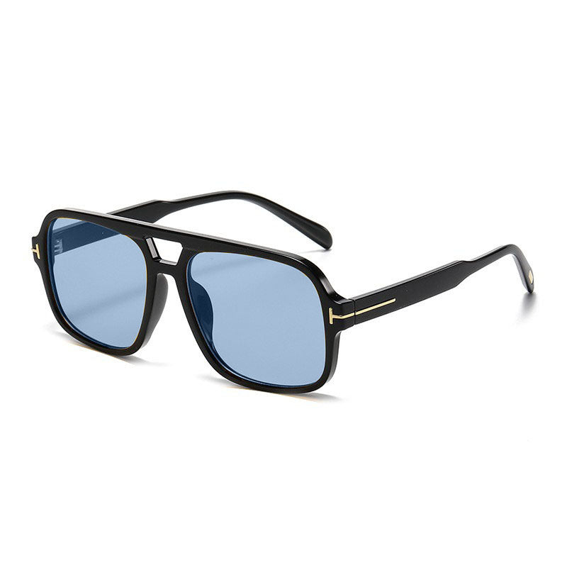 Retro Double Bridge Stud Sunglasses – Unisex Fashion Street Style UV Protection Shades, High-End Vintage Metal Frame Sunglasses for Men and Women