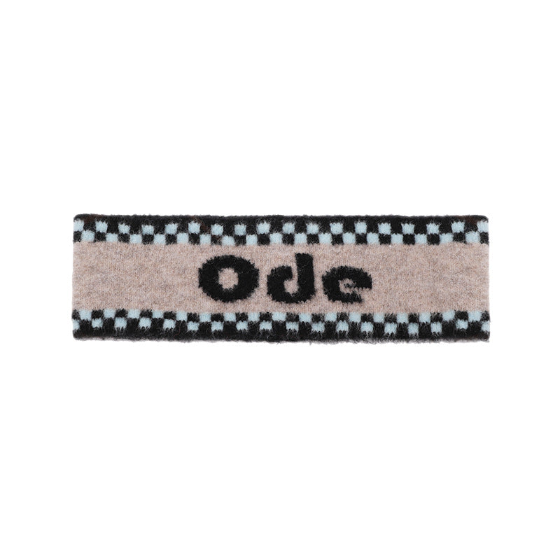 Checkered Winter Headband for Men & Women – Trendy Knit Ear Warmer, High Elastic Fleece-Lined Sports Headband for Outdoor, Cycling, Street Dance & Cold Weather
