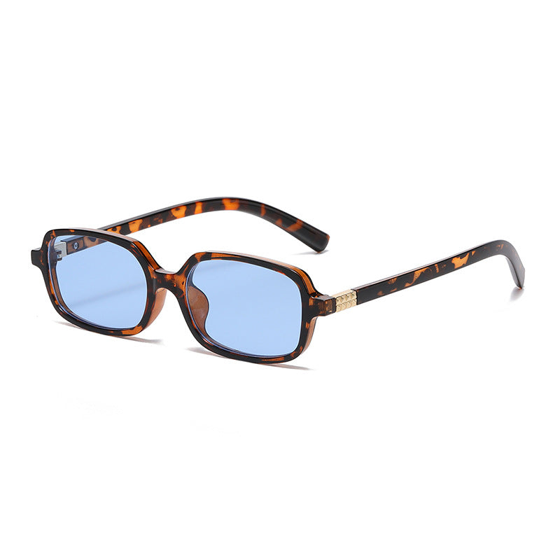 Small Square Frame Sunglasses – High-End Fashion Flat Glasses, Trendy European & American Style, Chic Non-Prescription Eyewear for Daily Wear
