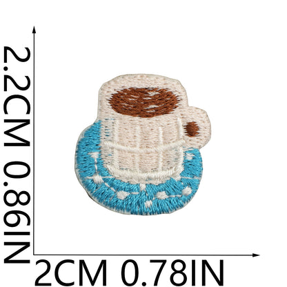 64pcs Korean INS-Style Embroidered Patch | Iron-on Patch for DIY Clothing & Bags | Minimal Aesthetic Handmade Decoration