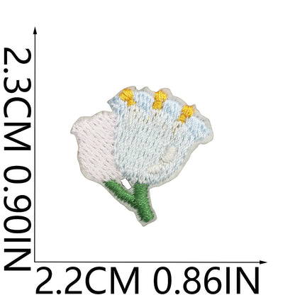 64pcs Korean INS-Style Embroidered Patch | Iron-on Patch for DIY Clothing & Bags | Minimal Aesthetic Handmade Decoration