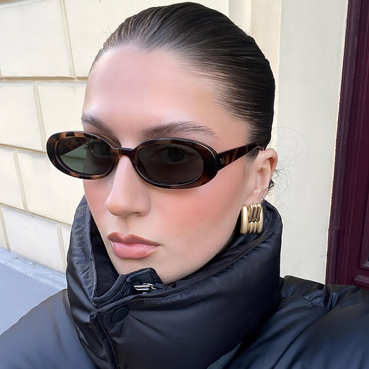 Cat Eye Small Oval Sunglasses for Women | Retro Vintage UV400 Shades | Fashion Oval Frame Sun Glasses for Outdoor Protection
