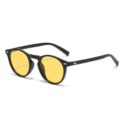 Korean Style Oval Stud Sunglasses – Fashion Retro UV Protection Shades, Unisex High-End Trendy Oval Frame Sun Glasses for Men and Women
