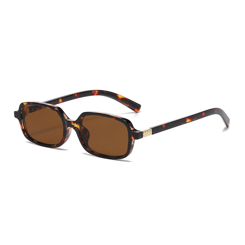 Small Square Frame Sunglasses – High-End Fashion Flat Glasses, Trendy European & American Style, Chic Non-Prescription Eyewear for Daily Wear