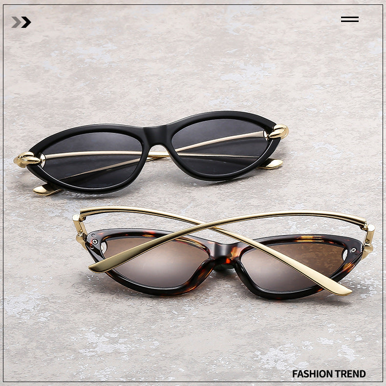 Cat Eye Sunglasses for Women – New Knot Rope Metal Temple Design, Stylish Vintage Shades with UV400 Protection