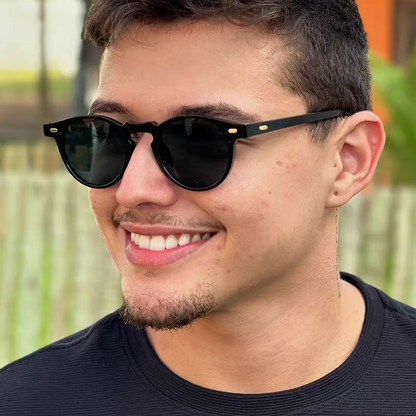 Korean Style Oval Stud Sunglasses – Fashion Retro UV Protection Shades, Unisex High-End Trendy Oval Frame Sun Glasses for Men and Women