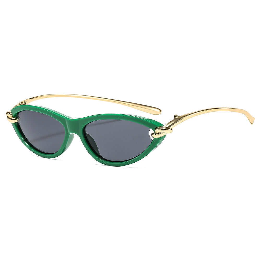 Cat Eye Sunglasses for Women – New Knot Rope Metal Temple Design, Stylish Vintage Shades with UV400 Protection