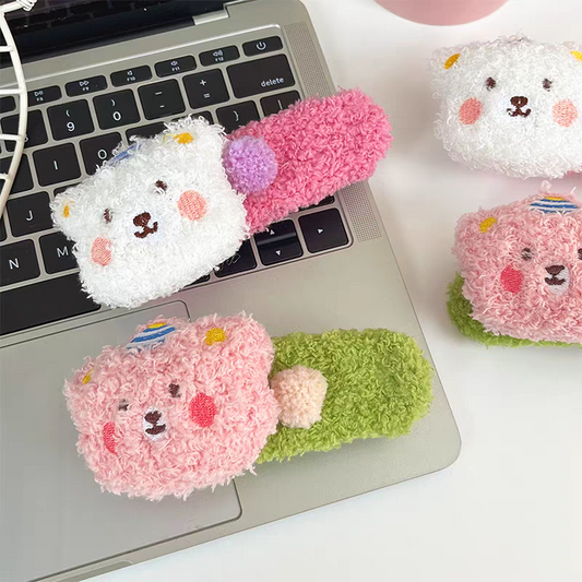 Plush Teddy Bear Hair Claw Clip for Girls – Cute Pudding Bear Alligator Clip, Large Fluffy Hair Accessory for 2025 Trendy Hairstyles