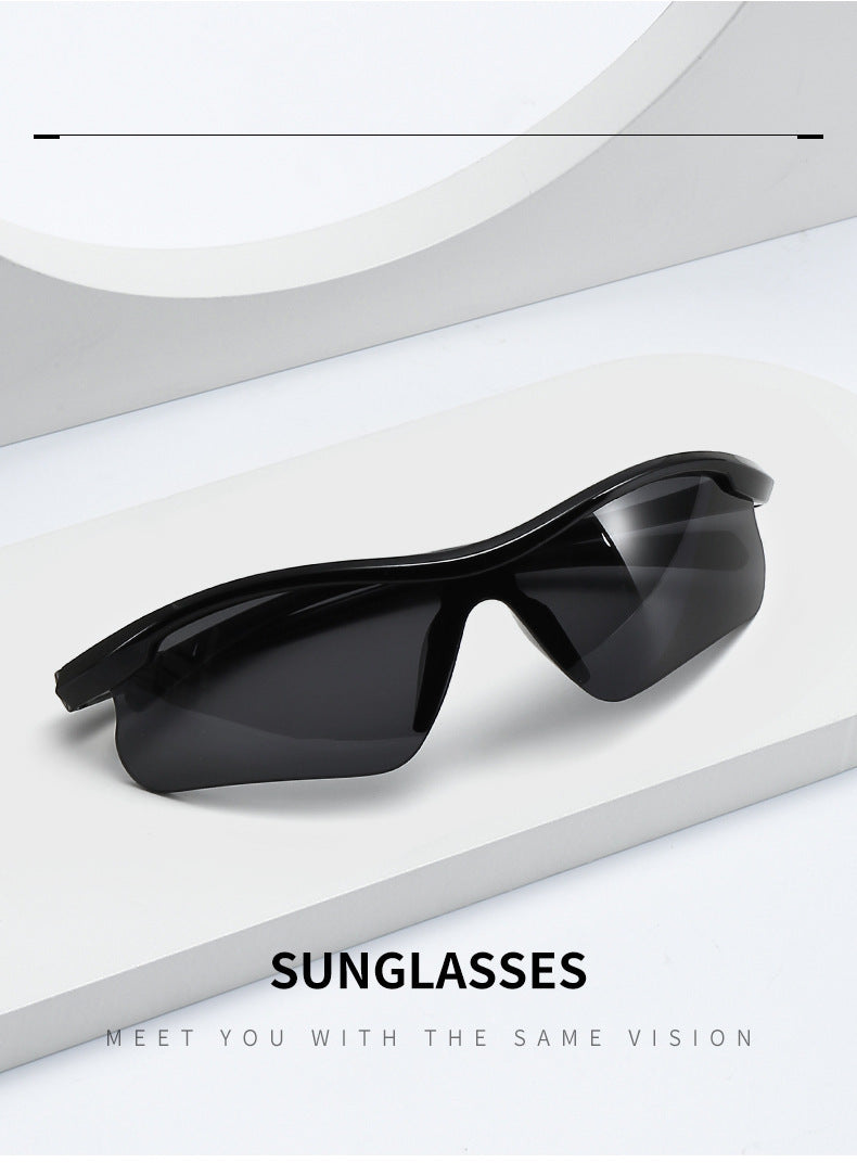 Half Frame Sport Sunglasses for Men and Women – Trendy Outdoor Cycling Glasses, Windproof UV400 Protective Eyewear for Hiking, Running, and Driving