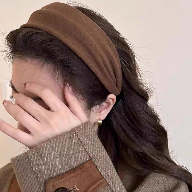 Women’s Knitted Wide Headband 2025 New Style – Simple Chic High Crown Hairband, Daily Wear & Wash Face Headpiece