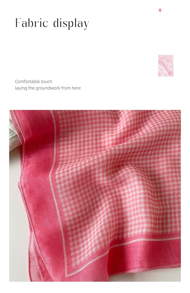 58cm Cotton Linen Small Square Scarf for Women – Lightweight Neck Scarf, Spring Summer Autumn Fashionable Headband & Neck Wrap, Artistic Style