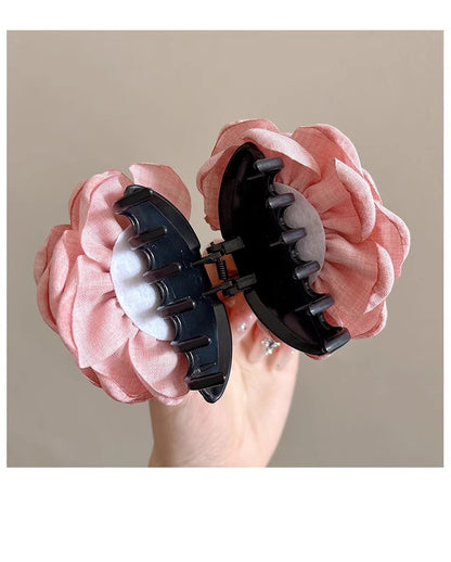 Blue Rose Flower Hair Claw Clip for Women – Floral Shark Clip, Large Hair Accessory for Vacation, Daily Wear, and Elegant Hairstyles