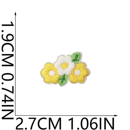 64pcs Korean INS-Style Embroidered Patch | Iron-on Patch for DIY Clothing & Bags | Minimal Aesthetic Handmade Decoration