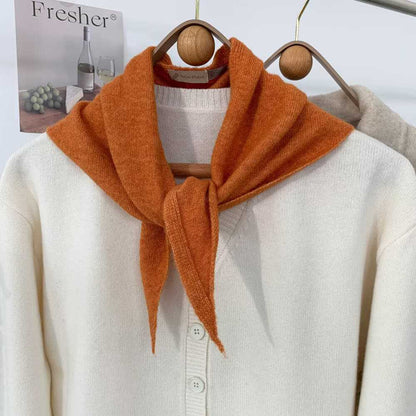 New Solid Color Knitted Triangle Scarf | Autumn Winter Warm Bandana Shawl | Versatile Neck Wrap & Headscarf