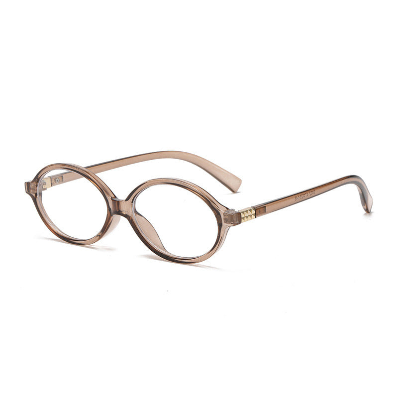 Blogger Style Oval Sunglasses – Nerd Chic Fashion Glasses with Blue Light Blocking