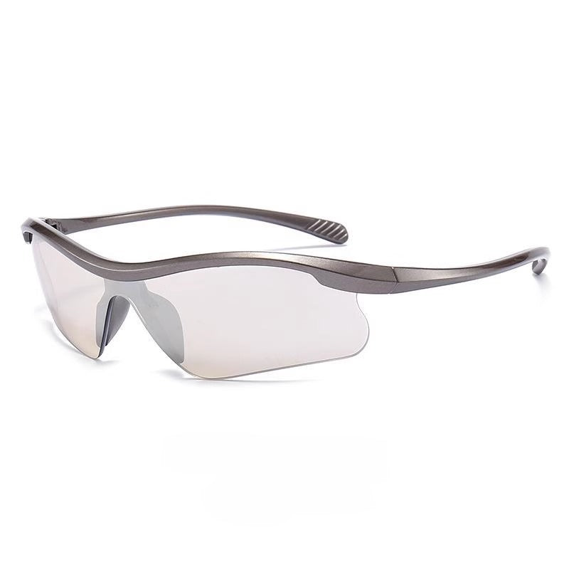 Half Frame Sport Sunglasses for Men and Women – Trendy Outdoor Cycling Glasses, Windproof UV400 Protective Eyewear for Hiking, Running, and Driving