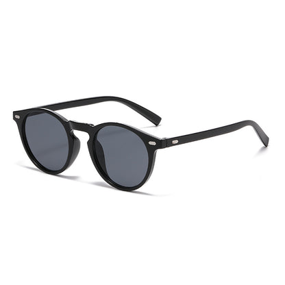 Korean Style Oval Stud Sunglasses – Fashion Retro UV Protection Shades, Unisex High-End Trendy Oval Frame Sun Glasses for Men and Women