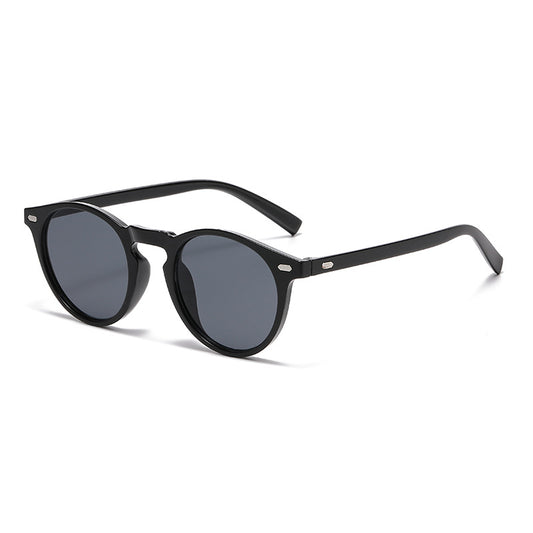 Korean Style Oval Stud Sunglasses – Fashion Retro UV Protection Shades, Unisex High-End Trendy Oval Frame Sun Glasses for Men and Women