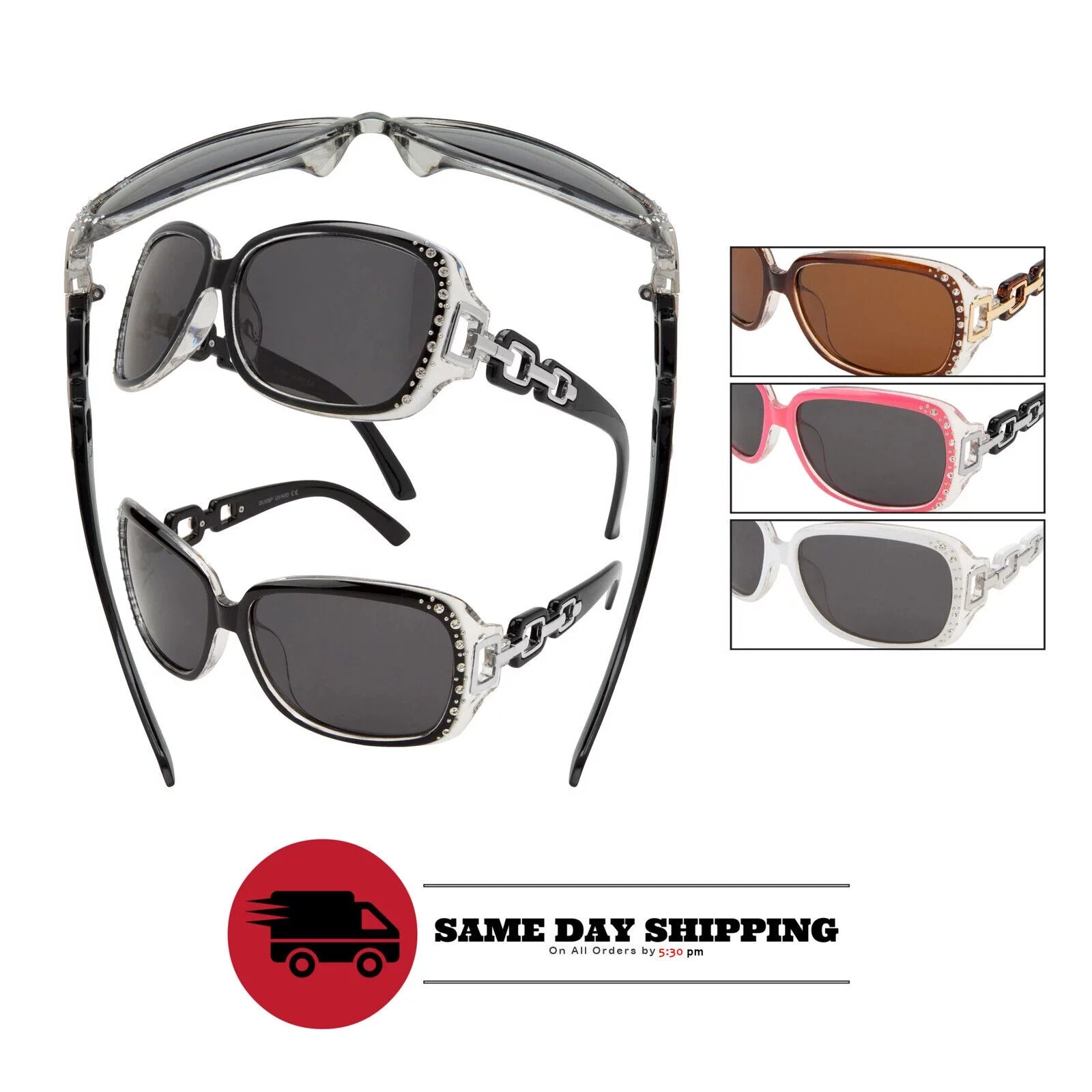Women Polarized Rhinestone Fashion Style Premium Sunglasses