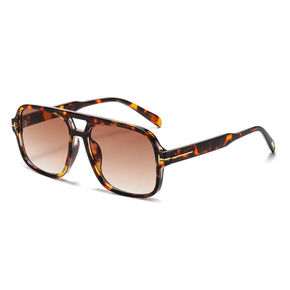 Retro Double Bridge Stud Sunglasses – Unisex Fashion Street Style UV Protection Shades, High-End Vintage Metal Frame Sunglasses for Men and Women