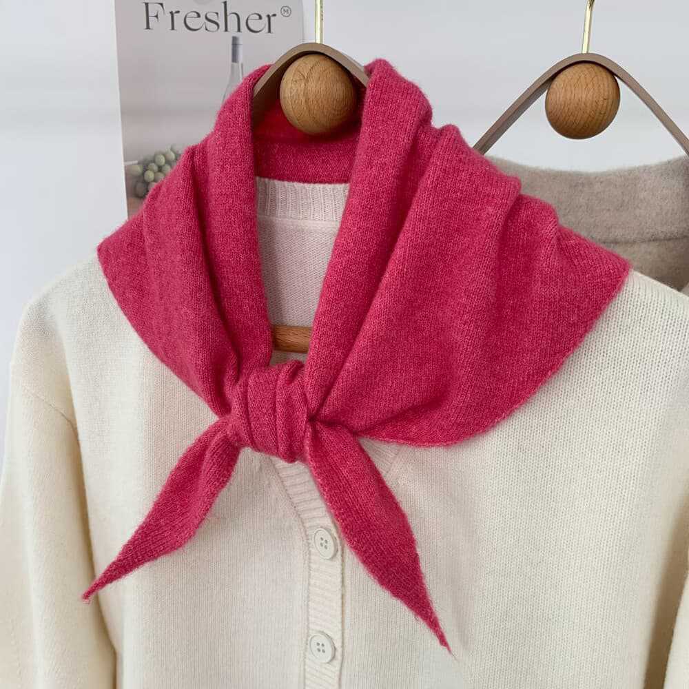 New Solid Color Knitted Triangle Scarf | Autumn Winter Warm Bandana Shawl | Versatile Neck Wrap & Headscarf