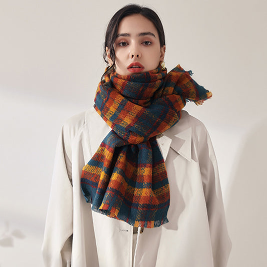 Winter Warm Shawl Scarf for Women | Faux Cashmere Oversized Wrap with Tassels | Thick Soft Printed Pashmina for Autumn & Winter