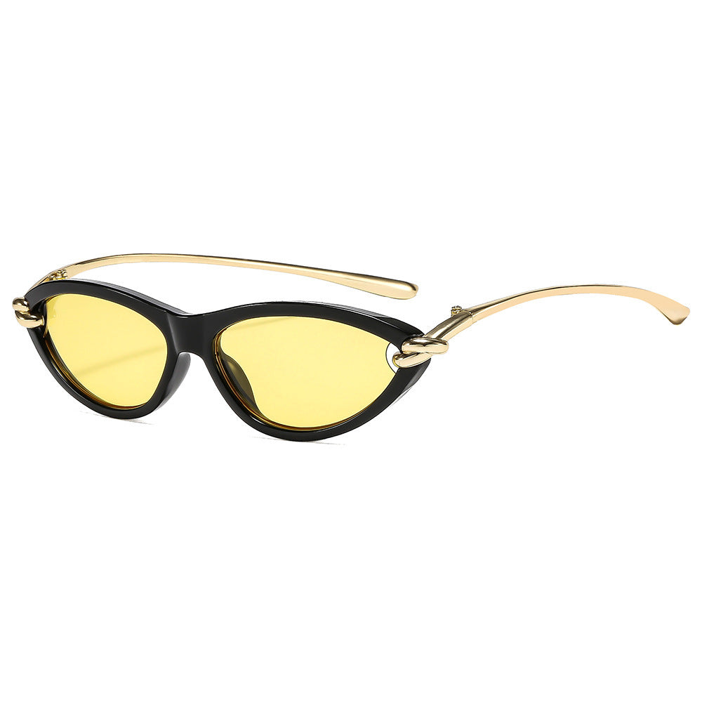 Cat Eye Sunglasses for Women – New Knot Rope Metal Temple Design, Stylish Vintage Shades with UV400 Protection