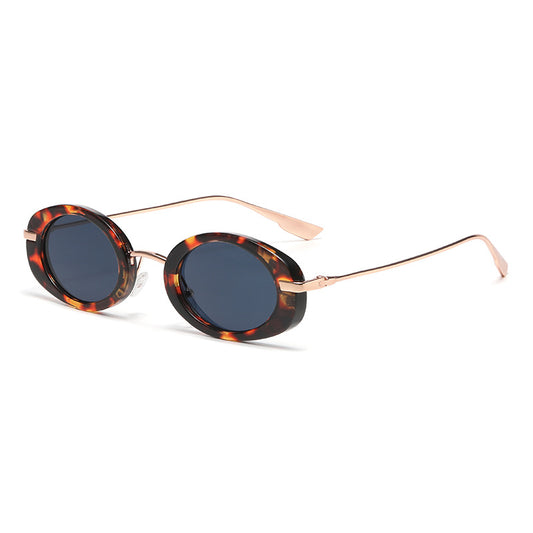 Fashion Oval Frame Sunglasses for Women – Retro European Style UV Protection Shades, Trendy Personality Vintage Sun Glasses