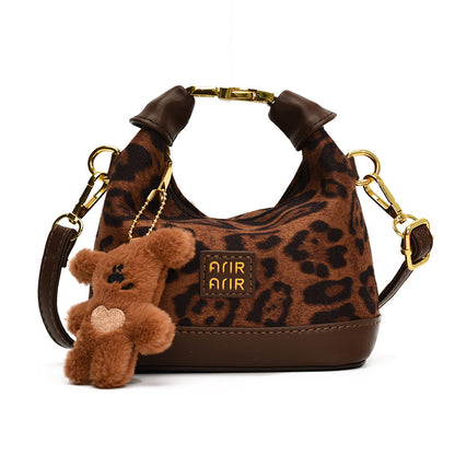 Mini Leopard Print Handbag | Fashion Half Moon Crossbody Bag | Trendy Shoulder Bag for Women Autumn Winter