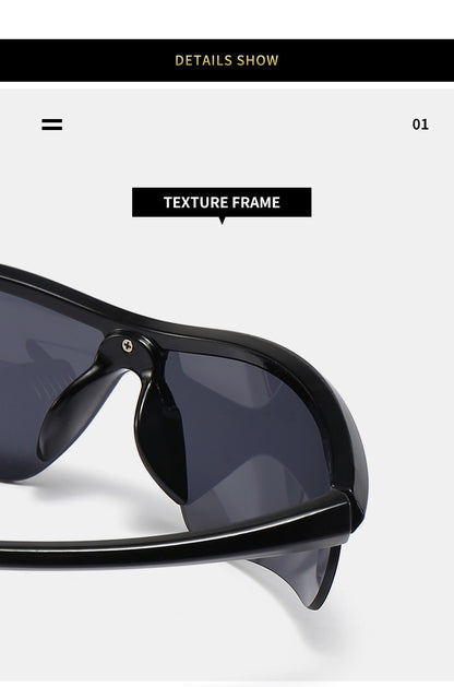 Half Frame Sport Sunglasses for Men and Women – Trendy Outdoor Cycling Glasses, Windproof UV400 Protective Eyewear for Hiking, Running, and Driving
