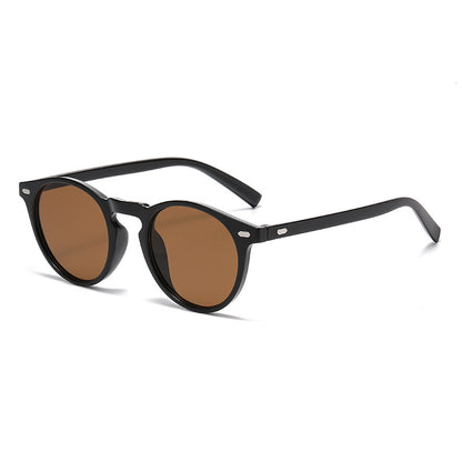 Korean Style Oval Stud Sunglasses – Fashion Retro UV Protection Shades, Unisex High-End Trendy Oval Frame Sun Glasses for Men and Women