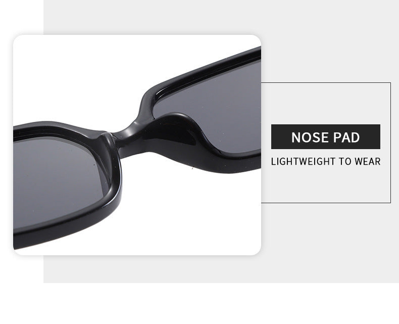 Small Square Frame Sunglasses – High-End Fashion Flat Glasses, Trendy European & American Style, Chic Non-Prescription Eyewear for Daily Wear