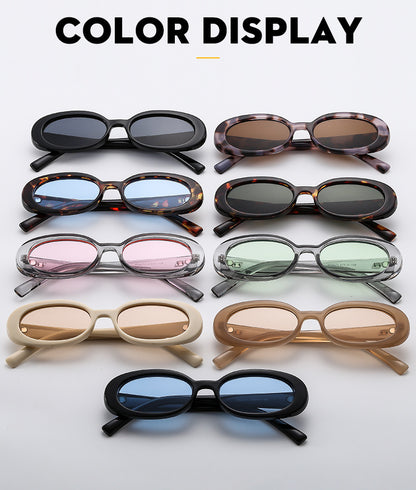 Retro Oval Small Frame Sunglasses – Vintage Chic UV400 Sun Protection Eyewear for Women & Men