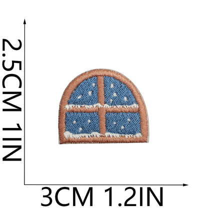 64pcs Korean INS-Style Embroidered Patch | Iron-on Patch for DIY Clothing & Bags | Minimal Aesthetic Handmade Decoration