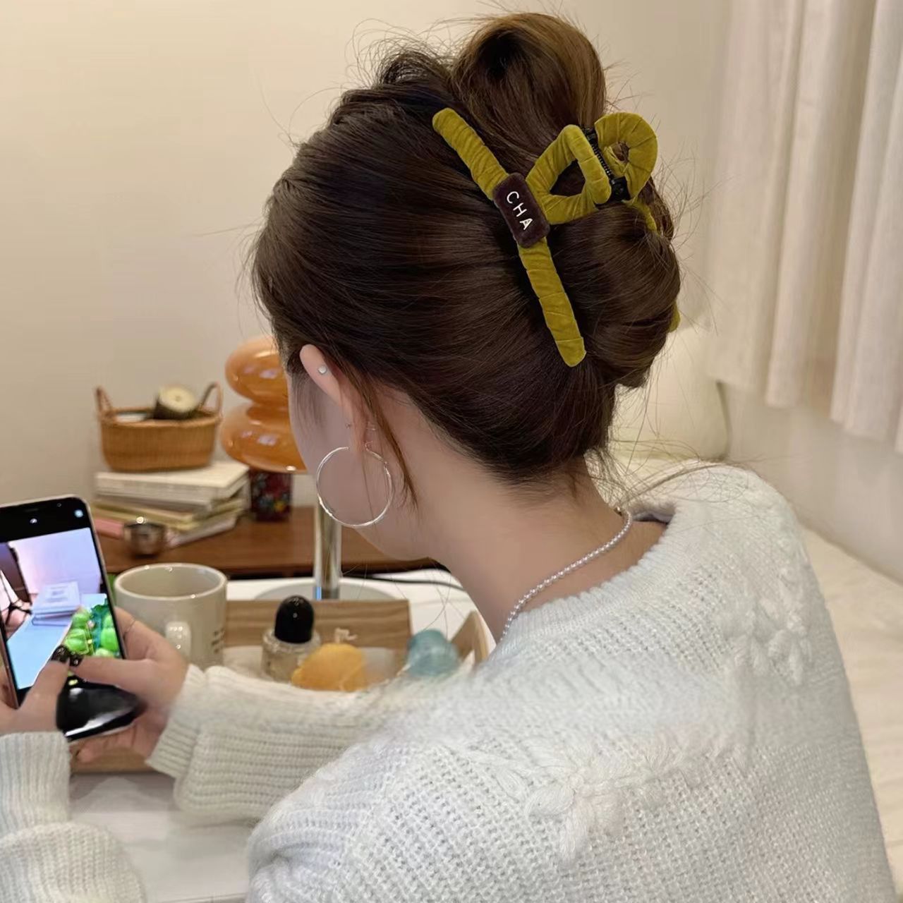 Trendy Color Block Hair Claw Clip – Large Jaw Clip for Women and Girls, Fashion Chic All-Match Claw Hair Accessory