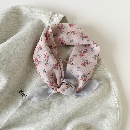 58cm Cotton Linen Small Square Scarf for Women – Lightweight Neck Scarf, Spring Summer Autumn Fashionable Headband & Neck Wrap, Artistic Style