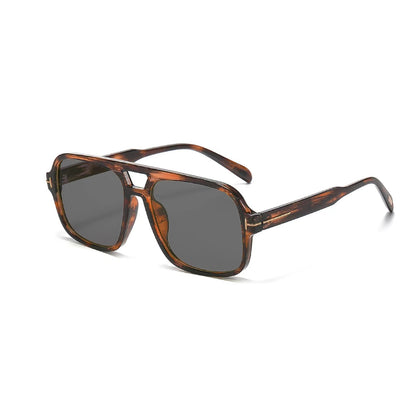 Retro Double Bridge Stud Sunglasses – Unisex Fashion Street Style UV Protection Shades, High-End Vintage Metal Frame Sunglasses for Men and Women