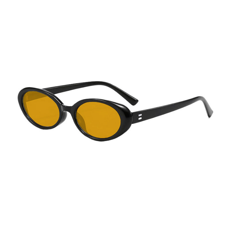 Trending Oval Sunglasses – Retro Hip Hop Small Frame Shades, UV Protection Street Style Sunglasses for Men and Women, Blogger-Inspired Fashion Eyewear