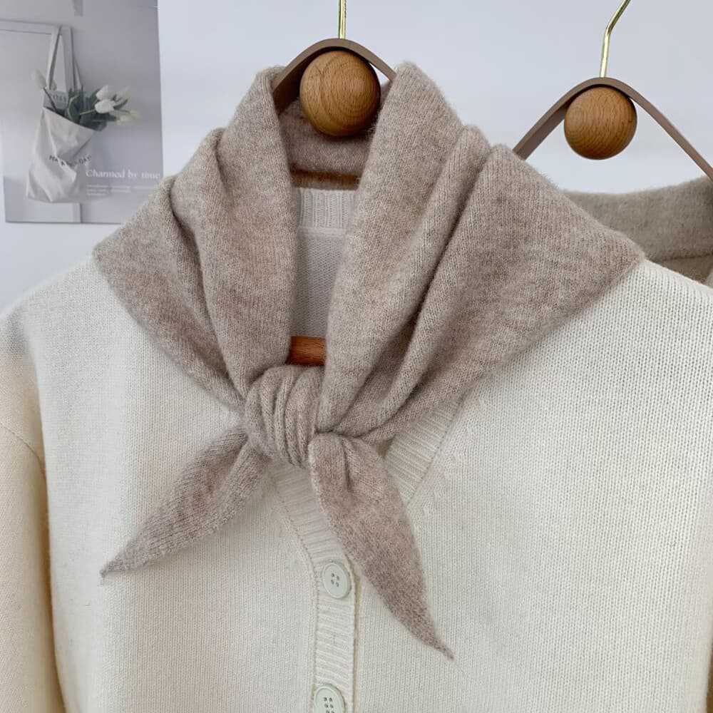 New Solid Color Knitted Triangle Scarf | Autumn Winter Warm Bandana Shawl | Versatile Neck Wrap & Headscarf