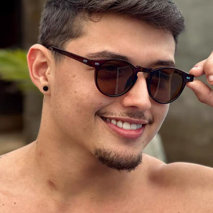 Korean Style Oval Stud Sunglasses – Fashion Retro UV Protection Shades, Unisex High-End Trendy Oval Frame Sun Glasses for Men and Women