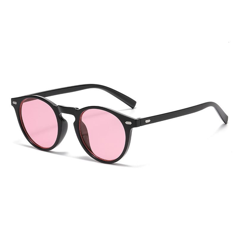 Korean Style Oval Stud Sunglasses – Fashion Retro UV Protection Shades, Unisex High-End Trendy Oval Frame Sun Glasses for Men and Women
