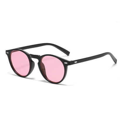 Korean Style Oval Stud Sunglasses – Fashion Retro UV Protection Shades, Unisex High-End Trendy Oval Frame Sun Glasses for Men and Women