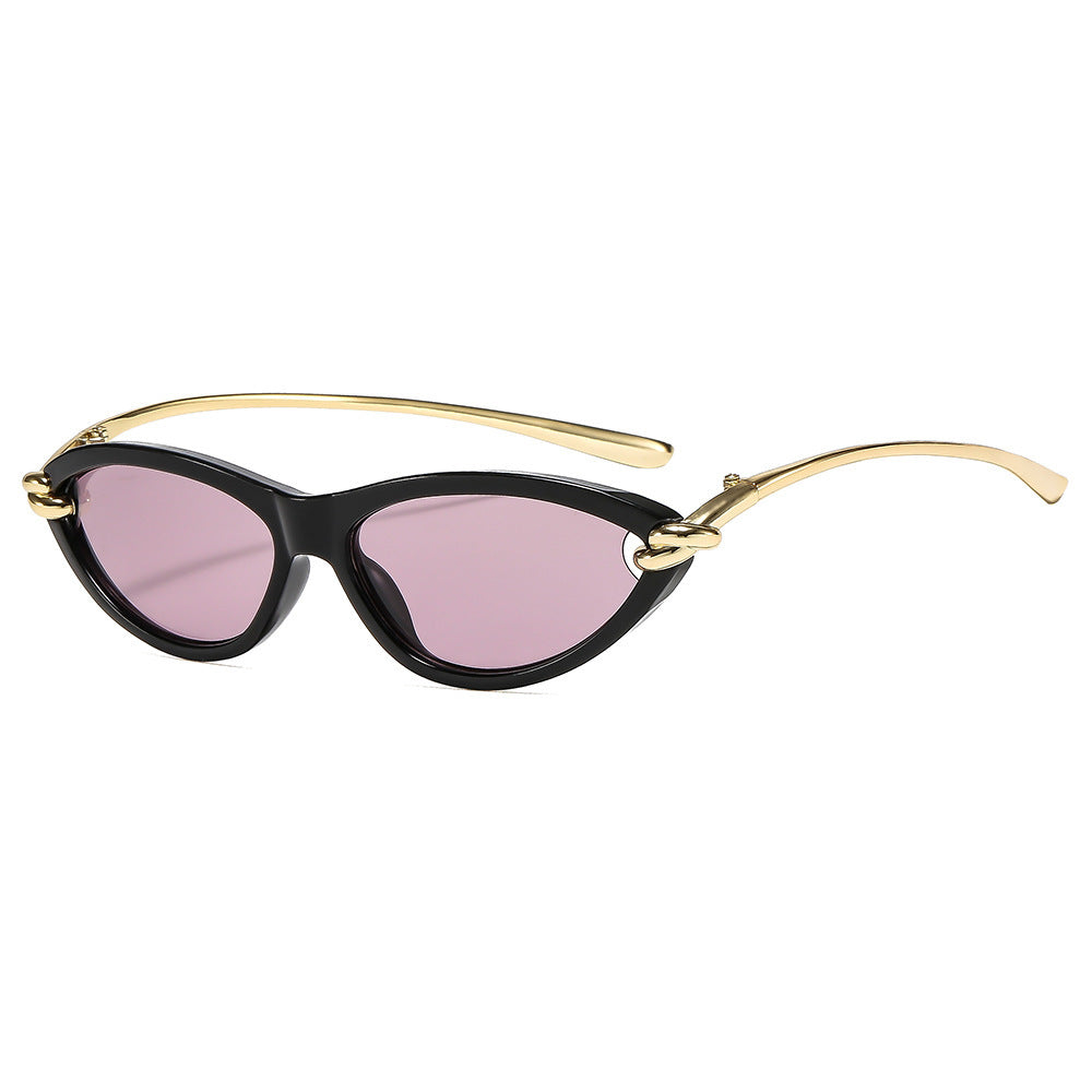 Cat Eye Sunglasses for Women – New Knot Rope Metal Temple Design, Stylish Vintage Shades with UV400 Protection