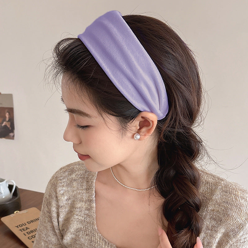 Women’s Knitted Wide Headband 2025 New Style – Simple Chic High Crown Hairband, Daily Wear & Wash Face Headpiece